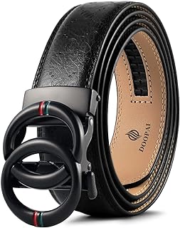 Belt Men, Ratchet Dress Adjustable 1 3/8" Sliding Leather Designer, Size Length Can be Cut, with Gift Box