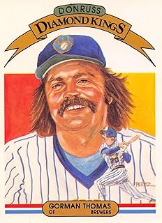 1982 Donruss Baseball #26 Gorman Thomas Milwaukee Brewers DK Diamond Kings Offical MLB Major League Baseball Trading Card