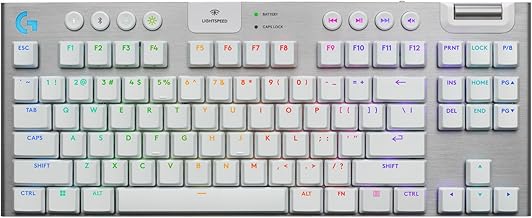 Logitech G915 X Lightspeed TKL Low-Profile Wireless Gaming Keyboard, Double-Shot PBT Keycaps, Fully Programmable Keys, RGB Backlighting, Sleek Aluminum Finishing, GL Brown Tactile - PC/Mac - Black