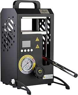 Heat Press Machine with 5.5" X 5.5" Dual Heated Plates 10 Tons Manual Press with LCD Digital Display Screen & Precise Pressure Gauge 110V/220V