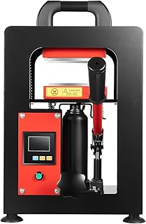 Professional 5 Ton Heat Press Machine - 900W 400°F w/Digital Timer - 110V Portable Manual Heat Press Machine Dual Plates Heating Presser -for Fabrics, Oils (4.7 Inch)