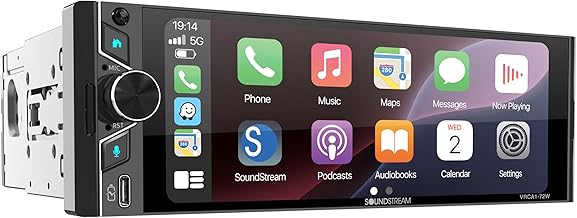 VRCA1-72W 6.7 Inch Apple CarPlay & Android Auto Wireless Car Stereo – Single DIN Touchscreen Radio with Bluetooth 5.0, Backup Camera Input, Mirror Link, Voice Control, USB, FM