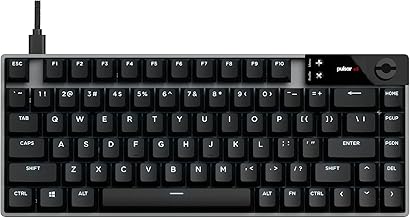 Pulsar Gaming Gears eS HE 70 Mechanical Gaming Keyboard, 8K Scan Rate & 8K Polling for Ultra-Low Latency, Hot Swappable, PBT Double-Shot Keycaps, RGB Backlit, Volume Knob, 70%, 79keys (Black)