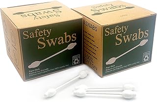 216Pcs Safety Cotton Swabs,Baby cottonbuds Large tip with Paper Stick for Newborn,Kids 108 Count(Pack of 2)