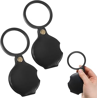 2Pcs 20X Pocket Magnifying Glass Small Pocket Magnifier Glass Folding Travel Magnifying Glasses Small Magnifier for Reading Newspaper Travel Close Work Observation Exploration Repairing Elders Gift