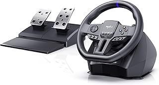 PXN V900 GEN2 Gaming Steering Wheel for PC, PS4, Xbox & Switch – 270°/900° USB Sim Racing Wheel with Paddle Shifters & 2-Pedal, Vibration Feedback, APP Support & Pedal-Activated RGB Lighting