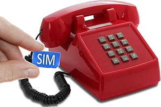 Opis PushMeFon 4G Mobile Desk Phone – Classic Retro GSM Cell Phone for Home, Senior/Elderly Friendly, Unlocked Vintage Telephone, Red