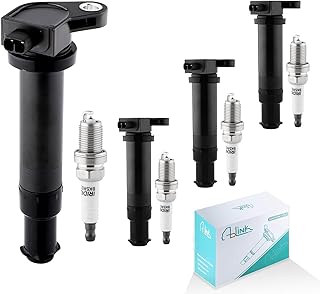 AULINK Set of 4 UF499 Ignition Coil Pack & 7090 Spark Plugs 1.4L 1.6L For Dodge Attitude 2006-2010,Hyundai Accent 2006-2011,Kia Rio Rio5 2006-2011 IC579 GN10330