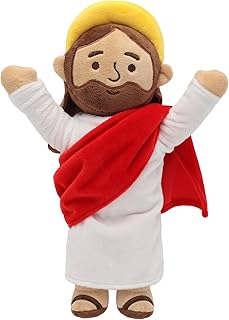 Yelakey 13" Jesus Plush Brown Jesus Stuffed Doll Christian Plushie Doll for Easter Christmas Church Religious Gifts for Kids Adults (brownred)