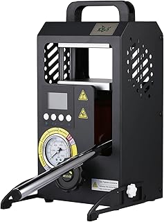 5 Tons Heat Press Machine with 4.7" X 4.1" Dual Heated Plates Manual Press with LCD Digital Display Screen & Precise Pressure Gauge 110V/220V
