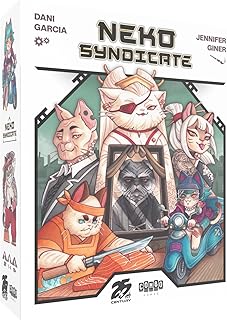 25th Century Games Neko Syndicate Board Game, Strategic Tableau-Building Card Game, 1-4 Players, Ages 14+, 30 Min Playtime, Solo Mode, Sushi Theme