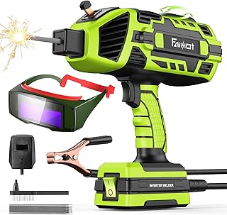 Portable Welding Machine 110V with Auto Darkening Goggles: Handheld IGBT Inverter ARC Welder Gun Stick Welder - 5 Variable Current Adjustment for 3/32"-1/8" Rods and DIY,Professional Use,Repair(Green)