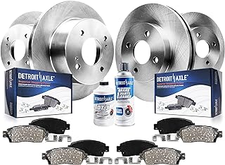 Detroit Axle - Brake Kit for 2006-2008 Hyundai Accent 2006-2011 Kia Rio 2006-2007 Rio5 Brake Rotors Ceramic Brake Pads Replacement: 10.07" inch Front and 10.3" inch Rear Rotor Size