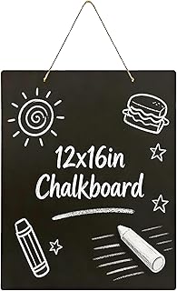 Hanging Chalkboard 12x16 Inch Double-Sided Chalkboard Sign Decorative Blackboard Wall Mounted for Home, Office, Restaurant, Bar (Vertical 1pack)