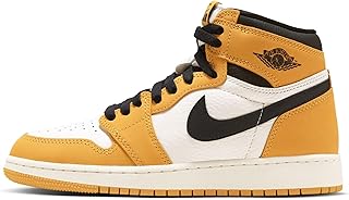 Jordan Big Kid's 1 Retro High OG Yellow Ochre/Black-Sail (FD1437 701) - 7