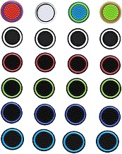 24PCS Silicone Thumb Grips for PS4, PS5, Performance Analog Stick Joystick Caps for PS3, Xbox One, Xbox Series X/S, Xbox 360, Switch Pro Controller (Black&Green)