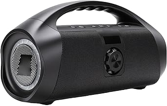 Party Bluetooth Speaker with 120W Bass, Outdoor Speaker with RGB Light IPX7 Water Proof, Portable Outdoor 12000mAh USB AUX TF for Garage Camping Beach
