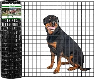 GILPWA Wire Fence, 36 in(H) X 50 ft(L) PVC Coated Welded Wire Fencing 2" X 2" 16GA Garden Border Vinyl Metal Chicken Wire Fencing Mesh Roll for Yard Vegetable Plant Protection Poultry Netting Black