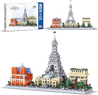 2462PCS Paris Skyline Micro Mini Blocks Architecture Building Set Model Kit with The Louvre and Eiffel Tower(Not Compatible with Lego Architecture Sets and Hard),Creative Decor Collection or Prensent