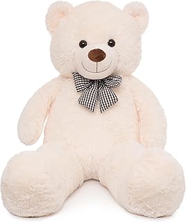 47 inch Big Giant Teddy Bear Stuffed Animals, White Cream Soft Plush Life Size Bear Toy All Ages Gift for Children/Girlfriend/Valentine's Day/Christmas/Birthday/Baby Shower/Wedding/Party Decorations