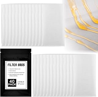 37 Micron Food Grade Nylon Tea Filter Bags 2.5"x4.5" Pressable Rosin, Filter Tea 40 Pack