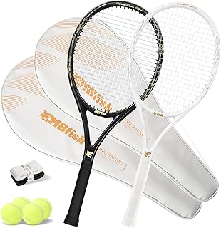 Tennis Rackets - Super Value Set with Pre-Strung, Comfortable Handle, 27'' Tennis Racquet for Beginner, Includes 4 Tennis Balls, 2 Overgrips and 2 Tennis Bag