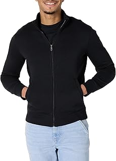 Men's Fleece Zip Up Mock Neck Sweatshirt, Midweight, Regular Fit