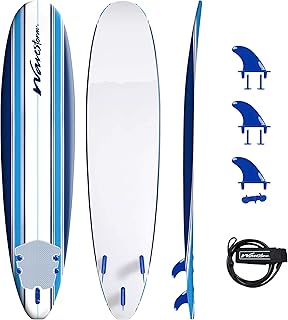 Wavestorm 8ft Surfboard - Foam Constructed with Accessories