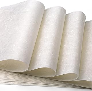 GarfxG A4 Mulberry Paper 20 Sheets Natural Rice Paper for Decoupage, Writing, Painting, Printing, Decorative, Card Making, Art Crafts DIY Gift Wrap -Off-White Color