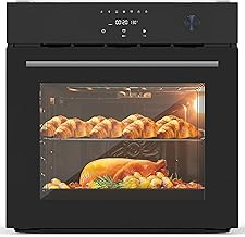 24" Built-In Electric Single Wall Oven, 2.5 cu ft Convection Oven with 8 Cooking Modes, Max 500°F, Stainless Steel Touch Control Panel, Triple-Layer Tempered Glass Door for Kitchen