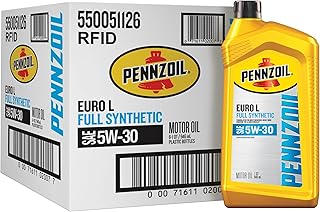 Pennzoil Platinum Euro L Full Synthetic 5W-30 Motor Oil, 1 Quart (6 Pack)