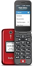 LIVELY Jitterbug Flip Cell Phone for Seniors - Not Compatible with Other Wireless Carriers - Must Be Activated Phone Plan - No SIM Needed - Flip2 Red