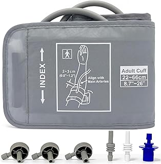 Blood Pressure Cuff Compatible with Omron (22-66CM), Extra Large BP Replacement Cuff for Big Arms, Compatible with Most Blood Pressure Monitors – Includes 6 Adapters
