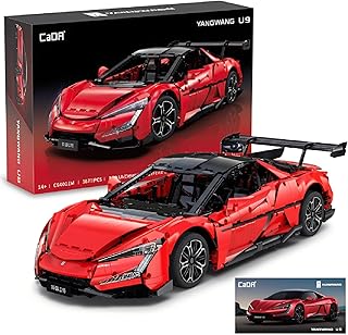 C64011W BYD Official Authorized 1:8 Yangwang U9 Building Set, Remote Control Race Car, 3671 PCS Collector Model for Adults, Tech Display Gift for Men