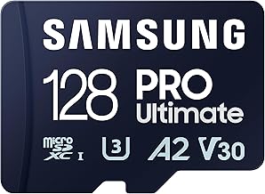 PRO Ultimate microSD Memory Card + Adapter, 128GB microSDXC, Up to 200 MB/s, 4K UHD, UHS-I, Class 10, U3,V30, A2 for GoPRO Action Cam, DJI Drone, Gaming, Phones, Tablets, MB-MY128SA/AM