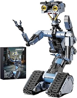 1176 Pieces Johnny 5 Robot Building Set with Remote Control - Rechargeable, Gift for Adults Men, STEM Tech Movie Robotic Figure Model Kit