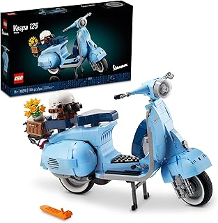 Icons Vespa 125 Model Building Kit - Vintage Italian Scooter DIY Craft Kit for Adults, Ages 18+ - Gift for Birthdays - Includes Kickstand for Easy Display - 10298
