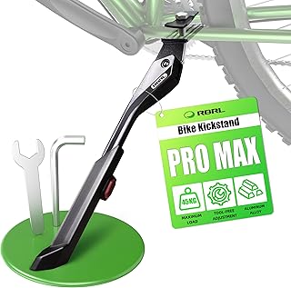 RBRL Bike Kickstand Center Mount 24–29 Inch, Height Adjustable Kick Stand for E-Bike, MTB, Trekking & City Bike, Heavy Duty Aluminum Alloy Bicycle Stand (Max Load 100lbs)
