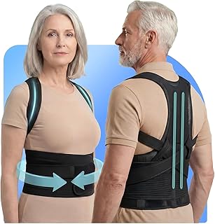 New for 2026 – Posture Corrector for Seniors Women & Men, Advanced Full Back Brace Support for Upper & Lower Back, Spine & Neck Alignment, Reinforced Wide Dual-Layer Waist Support Belt with Shoulder Straightener and Back-Opening Support, Breathable for Daily Wear, Walking & Long Sitting