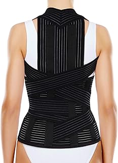 ORTONYX TLSO Full Back Support Brace with Removable Dorso-Lumbar Pad - Lightweight, Breathable - Pain Relief, Thoracic Kyphosis, Herniated Disc / ACHB5248-L