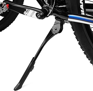 BV Bicycle Kickstand for 24”-28” - Adjustable Bikes Kickstand for Adult Bike with Non-Slip Foot & Spring-Loaded Latch for Stable Any-Angle Stance - Bicycle Stand for Mountain, City & Hybrid Bikes
