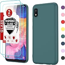 LeYi for Samsung Galaxy A10e Case: Samsung Galaxy A10e Phone Case with 2 Pack Tempered Glass Screen Protector, Liquid Silicone Slim Gel Rubber Protective Phone Cover for Galaxy A10e, Green