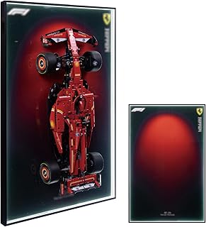 Display Wallboard for Lego Technic Ferrari SF-24 Model Car 42207,Display Board with LED Lights,Adult Collectibles Wall Mount,Gift Idea, Home Decor(No Car Included)