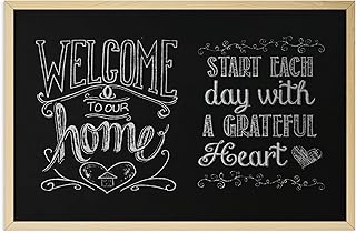 U Brands Chalkboard, 24" x 36", Birch Wood Frame, Blackboard Surface, Wall Mountable, Dry Erase Board, Home, Classroom & Office Organization, Memo & Message Board