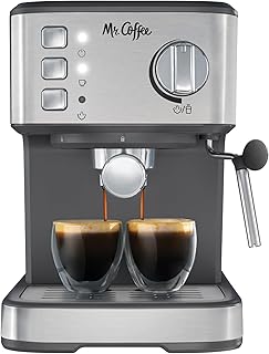 Compact Espresso Maker, Espresso Machine With Steam Wand, 15-Bar Pump Automatic Espresso Machine