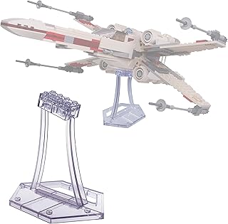 Display Stand for Lego 75301 X-Wing Starfighter, 75348 75346 75347 TIE Bomber, 75333 75388 Jedi Starfighter, for Plane Building Block Set etc. Plastic Transparent Angled Display Stand only.