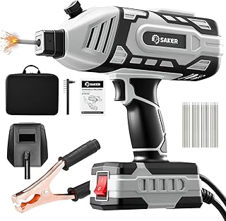 Saker Portable Electric Welding Machine,110V Portable Welder Handheld with IGBT Inverter 5 Variable Current Adjustment, ARC Welder Gun, Fits for 3/32" Wire Rods (Grey)