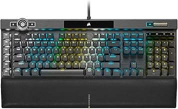 K100 RGB Optical-Mechanical Wired Gaming Keyboard - QWERTY US Layout, OPX Switches - PBT Double-Shot Keycaps - Elgato Stream Deck and iCUE Compatible - Black