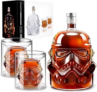 Whiskey Decanter Set, Whiskey Decanter with 2 Glasses, Decanter Set for Men Scotch Bourbon Vodka, Bosses Day Gifts for Men Dad Husband Boyfriend