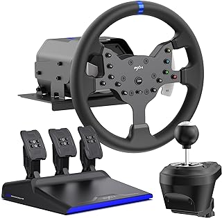PXN V99 3.2Nm Force Feedback Gaming Steering Wheel – 270-900 Degree, 11.8-inch, Hall 3-Pedal, H Shifter - Sim Racing Wheel for PC, PS4, Xbox One, Xbox Series X|S
